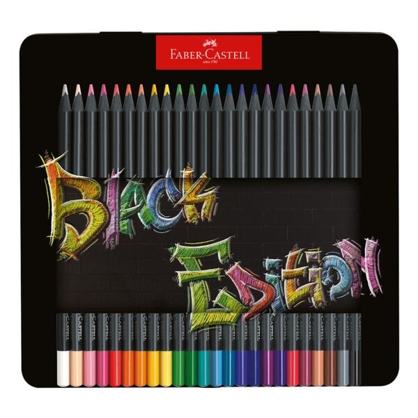 Faber-Castell 24er-Pack Buntstifte »Black Edition« Metalletui schwarz Image