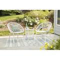 Signature Design by Ashley Mandarin Cape 2 - Person 27.56" Long Metal/Wicker/Rattan in White | 27.56 W x 28.54 D in | Outdoor Furniture | Wayfair