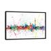 East Urban Home Rainbow Splash Skyline Series: Berlin, Germany Painting Print on Wrapped Canvas Metal in Blue/Green/Orange | 40 H x 60 W in | Wayfair