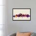 East Urban Home Skyline Series: Kansas City, Missouri, USA Graphic Art on Wrapped Canvas in Beige, in Black/Pink/White | 18 H x 26 W in | Wayfair