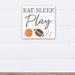Harriet Bee Poitier Eat Sleep Play Sports Canvas Art Canvas | 12 H x 12 W x 1.25 D in | Wayfair 2783A8BE1EDC4379ADA09883EC79ACBD