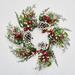 The Holiday Aisle® 24" Snowy Pine w/ Berries Wreath in Green/Red/White | 24 H x 24 W x 3 D in | Wayfair E44A9667EA074ABB910DF59195C639B1