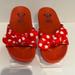 Disney Shoes | Disney Minnie Mouse Slides Red W/White Polka Dot Bow. 11/12 Kids | Color: Red/White | Size: 11g