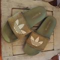 Adidas Shoes | Adidas Size 9 Green Slides Slip Ons | Color: Green | Size: 9