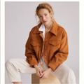 Anthropologie Jackets & Coats | New Anthropologie Levi’s Varsity Trucker Jacket Oversize Wool Quilted Trending | Color: Brown/Orange | Size: M