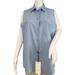 Gucci Tops | Gucci Women's Blouse Button Up Sleeveless Front Pocket Blue Color Sz 40 Dm | Color: Blue | Size: 40