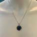 Coach Jewelry | Coach Navy Blue Enamel Est. 1941 Disc Pendant .925 Sterling Silver Necklace | Color: Blue/Silver | Size: 20” In Length