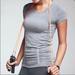 Athleta Tops | Athleta Ruched Fast Track Heather Grey Tee Shirt Size Extra Small Xs | Color: Gray | Size: Xs