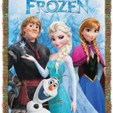 Disney Other | Disney Frozen "Frozen Fun" Tapestry Throw Blanket | Color: Blue/Silver | Size: 48x60