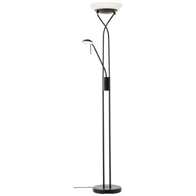 BRILLIANT Deckenfluter "Ollie", schwarz, Ø 32cm H: 180cm, Lampen, Lesearm, Drehdimmer - 180cm Höhe - 2500 Lumen, 3000 Kelvin, warmweiß Image