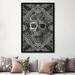 Wrought Studio™ Lace Skull by Ali Gulec Graphic Art on Wrapped Canvas in Black/Gray/Green | 60" H x 40" W x 1.5" D | Wayfair