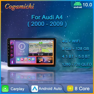 Autoradio Android 10 Navigation GPS Carplay lecteur multimédia stéréo pour voiture Audi A4 B6