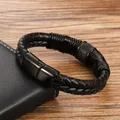MingAo – bracelet magnétique noir en acier inoxydable breloque Charkra pour hommes Bracelets de