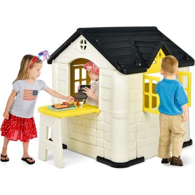 Kinder Spielhaus für bis zu 6 mit Pickniktisch, Türen & Fenstern, Outdoor inkl. Spielzeugset und Image