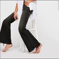 Free People Jeans | Fp We The Free Black Flare Leg Distressed Jeans | Color: Black | Size: 25