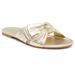 Kate Spade Shoes | Kate Spade Marcella Bow Metallic Leather Flat Sandals In Gold | Color: Gold | Size: 6.5