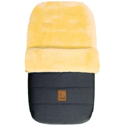 Fußsack HEITMANN FELLE "Eisbärchen - Lammfell Winterfußsack - Premium Qualität", grau (grafit), B:49cm L:86cm T:10cm, Polyester, Fußsäcke, mit echtem Lammfell, für Kinderwagen, Buggy, 5 Gurtschlitze, waschbar Image