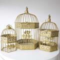 Decor Essentials Decorative Birdcages Candle Holder Metal Bird Cage Tealight Lanterns Vintage Candle Stick Holders Wedding Home Table Decoration/Birthday Parties Gift (Hexagon Gold Set of 3)