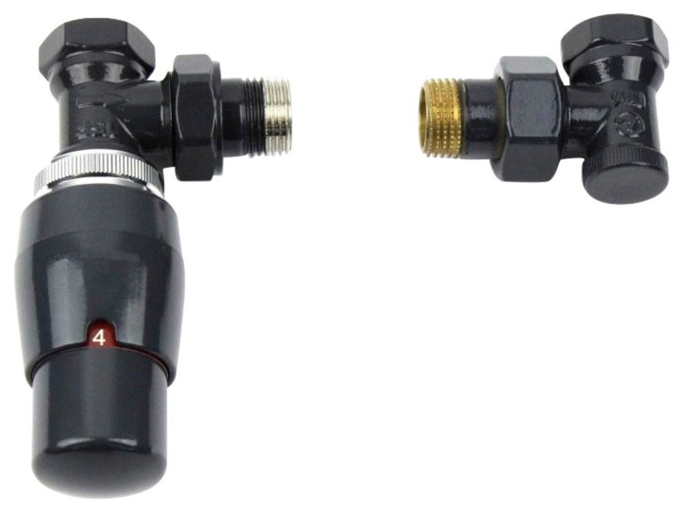 XIMAX Heizkörperthermostat "Elegant", grau (anthrazit), B:2,5cm H:6,5cm T:12,5cm, Heizkörperthermostate, Eck-Ausführung, 15 mm, Anthrazit