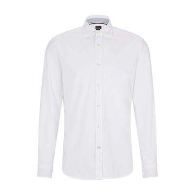 Regular-fit Shirt In Oxford Cotton With Logo - White - BOSS by Hugo Boss Shirts