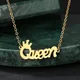 Collier de la présidence en acier inoxydable pour femme lettre couronne pendentif reine collier