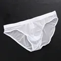 Slip sexy en tulle transparent pour homme confortable respirant élastique doux sous-vêtement de
