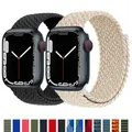 Bracelet élastique tressé en nylon pour Apple Watch bracelet de ceinture à boucle unique iWatch