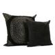 Soft Woven Chenille Black Gold Shiny Large Ornate Circle Pattern Fabric Cushions - 2 sizes Available - Includes Filling Pad