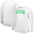 Men's Champion Heathered Gray Oregon Ducks Big & Tall Reverse Weave Fleece Crewneck Pullover Sweatshirt