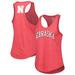 Women's League Collegiate Wear Heather Scarlet Nebraska Huskers Two-Hit Intramural Tri-Blend Scoop Neck Racerback Tank Top