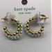 Kate Spade Jewelry | Kate Spade New Double Huggies Pearl And Rhinestone Statement Earrings | Color: Cream/Pink | Size: 1/2" And 3/4"