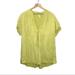 Free People Tops | Free People Oversized Short Sleeve V Neck Tunic Top In Green Xs | Color: Green | Size: Xs