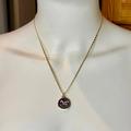 Coach Jewelry | Coach Purple Enamel Horse Pendant 18k/.925 Sterling Silver Necklace | Color: Gold/Purple | Size: 18” In Length