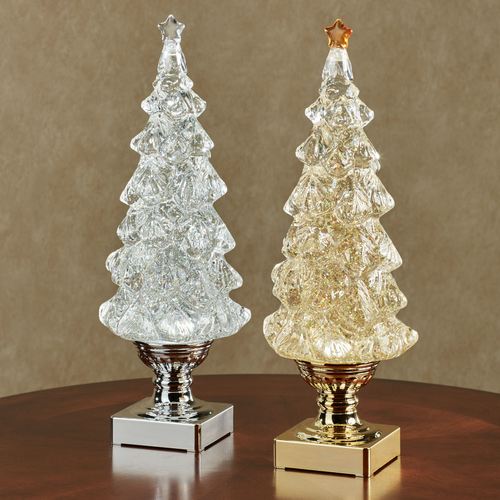 Christmas Tree LED Glitter Swirl Table Accent , Gold