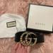 Gucci Accessories | Large Gucci Pearl Black Leather Belt (Size 85-34) | Color: Black/Gold | Size: 85-34