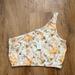 American Eagle Outfitters Tops | American Eagle Floral One Shoulder Top Size M | Color: Cream/Yellow | Size: M