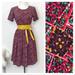 Lularoe Dresses | Nwt Lularoe Amelia Fit & Flare Dress With Pockets | Color: Green/Pink | Size: M