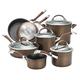 Circulon Dishwasher Safe Hard Anodized Nonstick Cookware Pots and Pans Set, Aluminum, Chocolate, 11-Piece