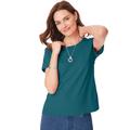 Blair Women's Short-Sleeve Stretch Tee - Blue - L - Misses