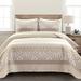 Lush Décor Boho Stripe Reversible Oversized Cotton Quilt Neutral 3Pc Set Full/Queen - Triangle Home Décor 21T011776