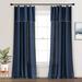 Lush Décor Modern Faux Linen Embroidered Edge With Attached Valance Window Curtain Panels Navy 52X84 Set - Triangle Home Décor 21T013448