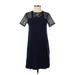 Ann Taylor LOFT Casual Dress - Shift: Blue Solid Dresses - Women's Size 2X-Small Petite