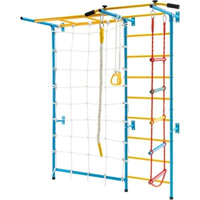 7-in-1-Klettergerüst Kinder, Indoor-Spielplatz mit Klettergerüst, Turnringen, Seilwaenden, Seilen, Image
