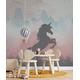 Unicorn Einhorn Kinder Tapete, Pastell Farbe Pegasus, Mädchenzimmer Fototapete Vliestapete, Personalisierbar