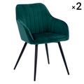 Lot de 2 chaises vintage en velours vert