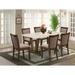 Gracie Oaks Djay Dining Table Set Includes a Wooden Table & Coffee Linen Fabric Parson Chairs w/ High Back Wood/Upholstered in White | Wayfair