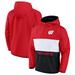 Men's Fanatics Branded Red Wisconsin Badgers Victory On Raglan Quarter-Zip Hoodie