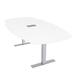 Skutchi Designs, Inc. 6X4 Arc Boat Conference Table w/ Metal T Bases Power & Data Unit Wood/Metal in White | 29 H x 70 W x 45.25 D in | Wayfair