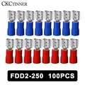 100 pièces/paquet FDD2-250 Fesse 600 isolé électrique CriAJTerminal pour 1.5-2.5mm2 connecteurs