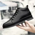 Chaussures décontractées en cuir pour hommes de haute qualité baskets respirantes simples